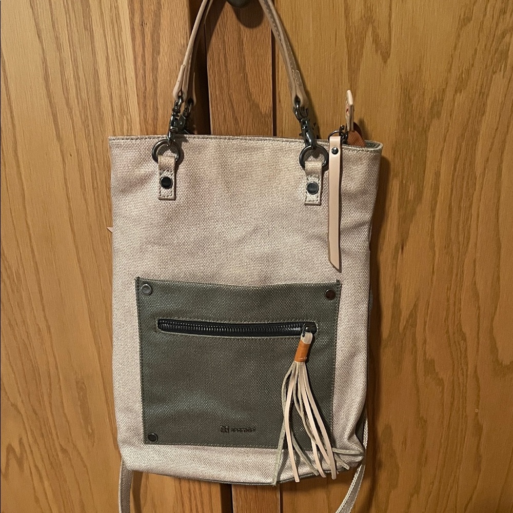 Sherpani Cream and Green Crossbody Bag